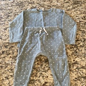 Lot of 2 Q by Quincy Mae top and pants sets.